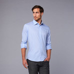Woven Cutaway Collar Striped Shirt // Blue (US: 44)