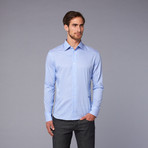 Woven Cutaway Collar Striped Shirt // Blue (US: 44)