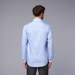 Woven Cutaway Collar Striped Shirt // Blue (US: 42)