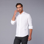 Just Cavalli Woven Cutaway Collar Shirt // White (US: 45)