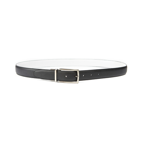 The Mick Reversible Leather Belt  // Black + White (Small (32"- 34" Waist))