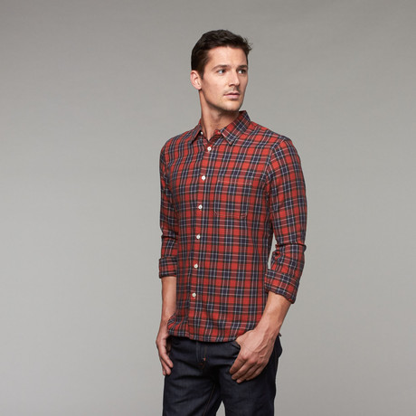 Red Christmas Button-Up // Red Plaid (S)