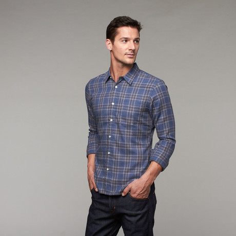 Salty Dog Slim Fit Button-Up // Blue Plaid (S)