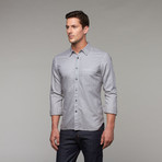 French Seam Slim Fit Button-Up // Light Grey (L)
