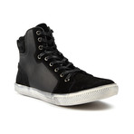JOE'S Jeans // Jumps High Top Leather Sneaker // Black (US: 7.5)