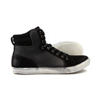 JOE'S Jeans // Jumps High Top Leather Sneaker // Black (US: 10.5)
