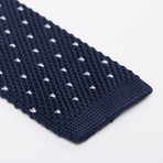 Knit Tie + Lapel Flower Set // Navy + White Specks