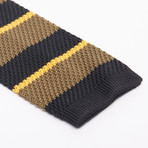 Knit Tie + Lapel Button Set // Army Green + Stripe