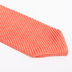 Silk Knit Tie + Lapel Flower Set // Coral
