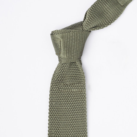 Silk Knit Tie // Army Green