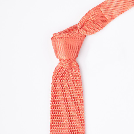 Silk Knit Tie // Coral