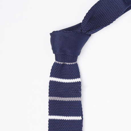 Knit Tie // Navy + White