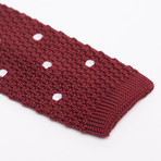 Knit Tie // Burgundy + White Polka Dot