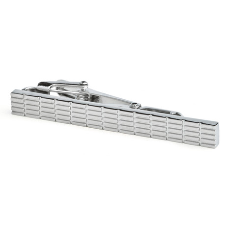 Silver Rectangle Detail Tie Bar