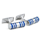 Blue Striped Bar Cufflinks
