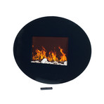 Northwest Wall Mounted Electric Fireplace + Remote // Oval Glass