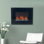 Northwest Wall Mounted Electric Fireplace + Remote // Glass Panel