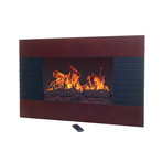 Northwest Wall Mounted Electric Fireplace + Remote // Mahogany