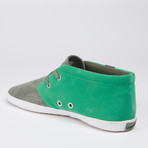 Bobbie Burns // Gobi Suede + Canvas Two Tone Sneaker // Grey + Kelly Green (Euro: 40)