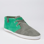 Bobbie Burns // Gobi Suede + Canvas Two Tone Sneaker // Grey + Kelly Green (Euro: 40)