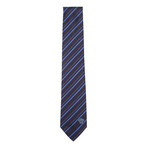 Italian Silk Tie // Midnight + Light Blue Stripe