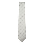 Italian Silk Tie // Light Grey + White Polka Dot