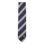 Italian Silk Tie // Navy + Grey Stripe