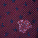 Italian Silk Tie // Red + Black Star