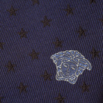 Italian Silk Tie // Blue + Black Star