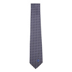 Versace // Italian Silk Tie // Black + Dark Blue + White Box