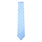 Italian Silk Tie // Light Blue + Dark Blue + White Polka Dot