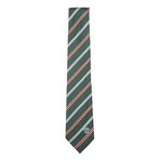 Italian Silk Tie // Green + Blue + Red Stripe