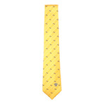 Italian Silk Tie // Mustard + Blue Alternating Stripe