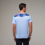 Biff Plaid Accent Crew  // Blue (XL)