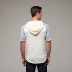 Short Sleeve Raglan Hooded Sweatshirt // Cloud White (XS)
