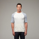 Short Sleeve Raglan Hooded Sweatshirt // Cloud White (XS)