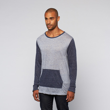 Anstell Color Block Crew Sweater // Light Blue + Mid Navy (S)