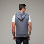 De Luz Hooded Linen Vest // Midnight Navy (XS)