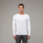 Henley + Cashmere Knit Panels // White (XS)