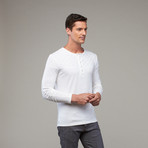 Henley + Cashmere Knit Panels // White (XS)