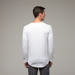 Henley + Cashmere Knit Panels // White (XS)