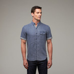 Matiere // Moreno Rolled Sleeve Button Down // Midnight Navy (M)