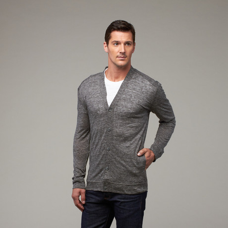 Dilon Dropped Hem Cardigan // Charcoal (XS)