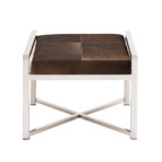 Cowhide Stool (Grey)