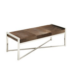 Classic Cowhide Bench (Gray + Silver)