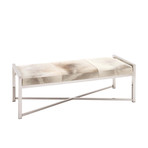 Classic Cowhide Bench (Gray + Silver)