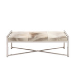 Classic Cowhide Bench (Gray + Silver)