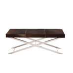 Cowhide Leather Bench (Brown)