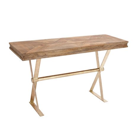 Metal Wood Console Table