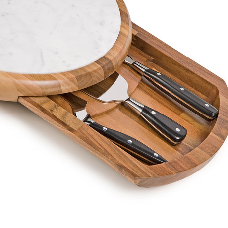 Cheese Knife Set + Marble Cheese Board